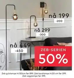Skeidar Zeb vegglampe tilbud