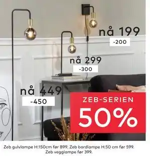 Skeidar Zeb vegglampe tilbud