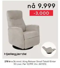 Skeidar King Relaxer Small Tekstil Enter 10 Liver tilbud