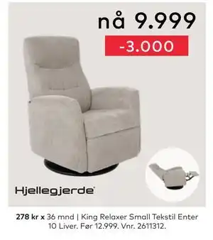 Skeidar King Relaxer Small Tekstil Enter 10 Liver tilbud