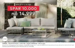 Skeidar Amalfi sofa med sjeselong tilbud