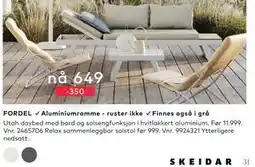 Skeidar Relax sammenleggbar solstol tilbud