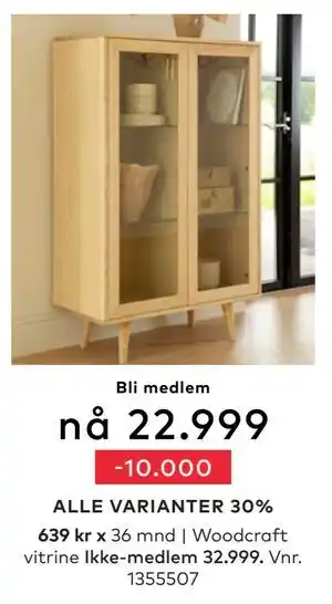 Skeidar Woodcraft vitrine tilbud