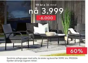 Skeidar Sardinia sofagruppe med sofa tilbud