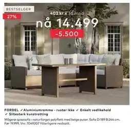 Skeidar Mågerø spisesofa tilbud