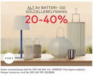 Skeidar Solan solcellelampe blå tilbud