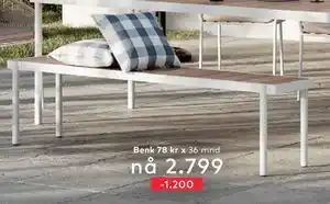 Skeidar Sittebenk tilbud