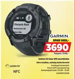 POWER Instinct 2X Solar GPS smartklokke tilbud