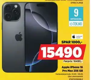 POWER Apple iPhone 16 Pro Max 256 GB tilbud