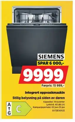 POWER Integrert oppvaskmaskin tilbud