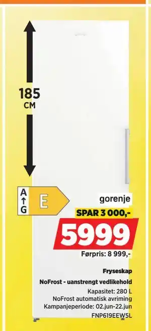 POWER Fryseskap tilbud