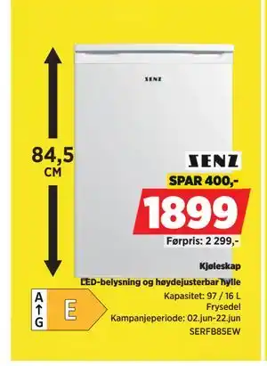 POWER Kjøleskap tilbud