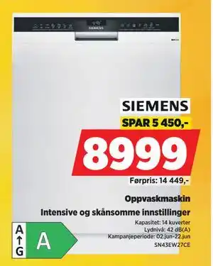 POWER Oppvaskmaskin tilbud
