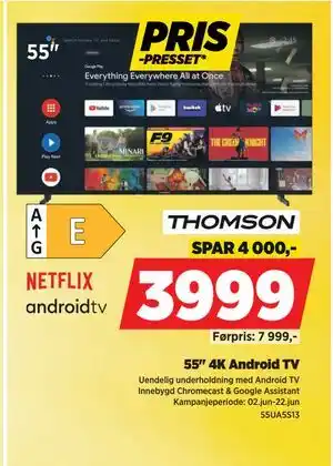 POWER 55 4K Android TV tilbud