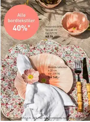 Kid Interiør Alexandra brikke 36 x 46 cm tilbud