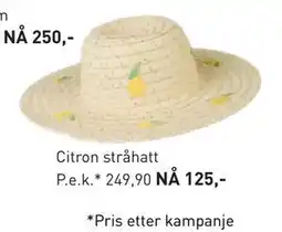 Kid Interiør Citron stråhatt tilbud