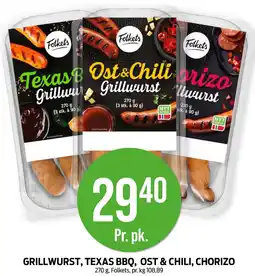 Kiwi GRILLWURST, TEXAS BBQ, OST & CHILI, CHORIZO tilbud