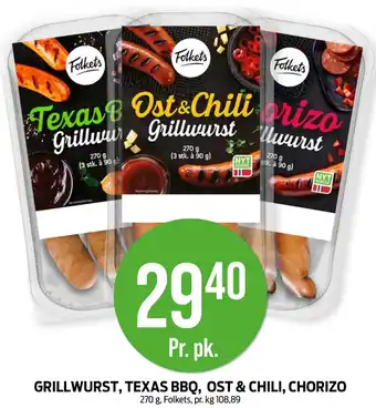 Kiwi GRILLWURST, TEXAS BBQ, OST & CHILI, CHORIZO tilbud