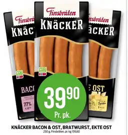 Kiwi KNÄCKER BACON & OST, BRATWURST, EKTE OST tilbud
