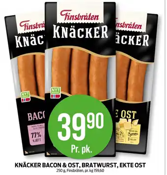 Kiwi KNÄCKER BACON & OST, BRATWURST, EKTE OST tilbud