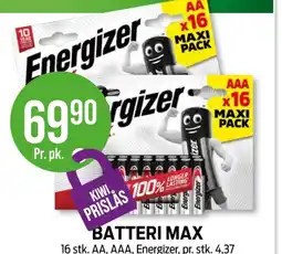 Kiwi BATTERI MAX tilbud