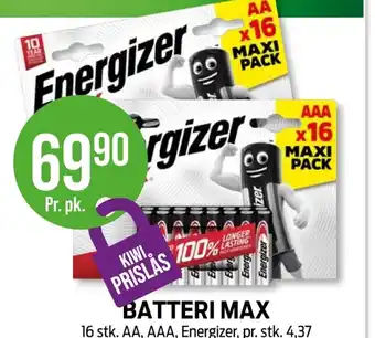 Kiwi BATTERI MAX tilbud