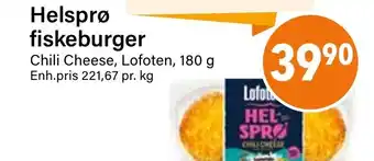 Nærbutikken Helsprø fiskeburger tilbud