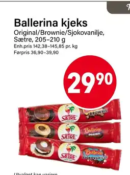 Nærbutikken Ballerina kjeks tilbud