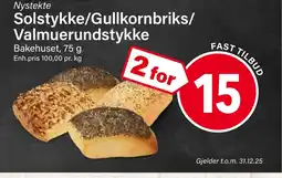 Nærbutikken Nystekte Solstykke/Gullkornbriks/ Valmuerundstykke tilbud