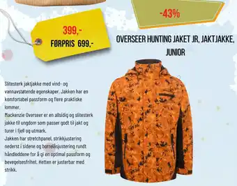 XXL Sport OVERSEER HUNTING JAKET JR, JAKTJAKKE, tilbud
