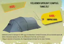 XXL Sport FJELLHEIMEN SUPERLIGHT 3 CAMP BLÅ, tilbud