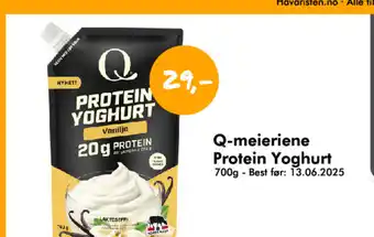 Havaristen Q-meieriene Protein Yoghurt tilbud
