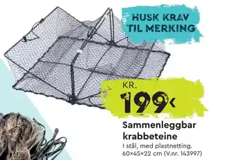 Mekk Sammenleggbar krabbeteine tilbud