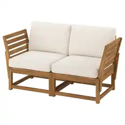 IKEA NÄmmarÖ 2-seters modulsofa, utendørs armlener/lys brunbeiset frösön/duvholmen beige tilbud