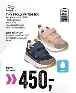 Sport Outlet TINY TROLLS FRITIDSSKO tilbud