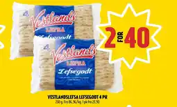 Coop Prix VESTLANDSLEFSA LEFSEGODT 4 PK tilbud