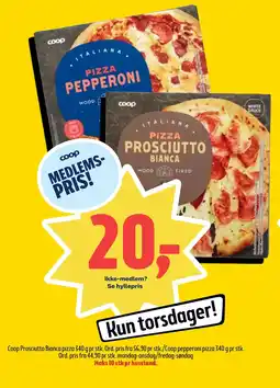 Coop Prix Coop Prosciutto Bianca pizza 3 tilbud