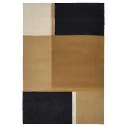 IKEA SkriftsprÅk Teppe, kort lugg, gul/brun/mørk blå, 200x300 cm tilbud