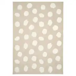 IKEA Bogense Teppe, kort lugg, beige/hvit prikkete, 133x195 cm tilbud
