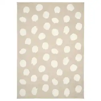 IKEA Bogense Teppe, kort lugg, beige/hvit prikkete, 133x195 cm tilbud