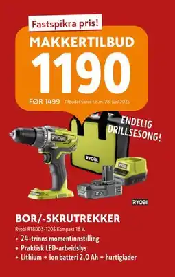 Byggmakker BOR/-SKRUTREKKER tilbud
