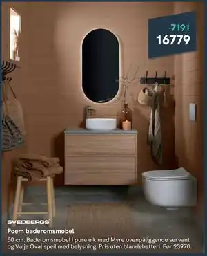 Bademiljø Poem baderomsmøbel tilbud