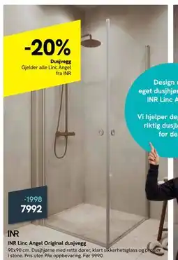 Bademiljø INR Linc Angel Original dusjvegg tilbud