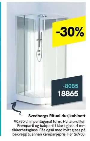 Bademiljø Svedbergs Ritual dusjkabinett tilbud