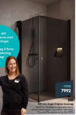Bademiljø INR Linc Angel Original dusjvegg tilbud