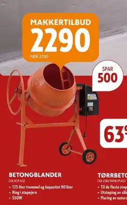 Byggmakker BETONGBLANDER tilbud