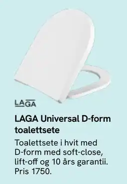 Bademiljø LAGA Universal D-form toalettsete tilbud