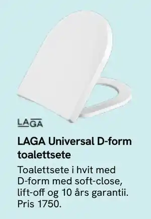 Bademiljø LAGA Universal D-form toalettsete tilbud