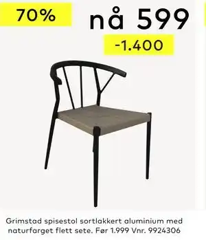 Skeidar Grimstad spisestol tilbud