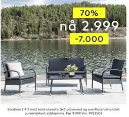 Skeidar Sardinia 2-1-1 med bord utesofa tilbud